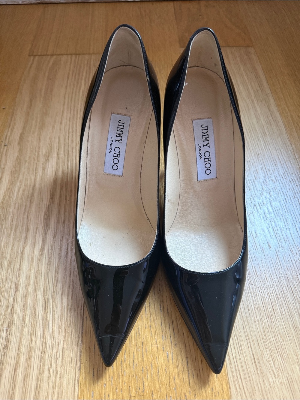 Jimmy Choo Black Patent Pointed Stiletto Pumps